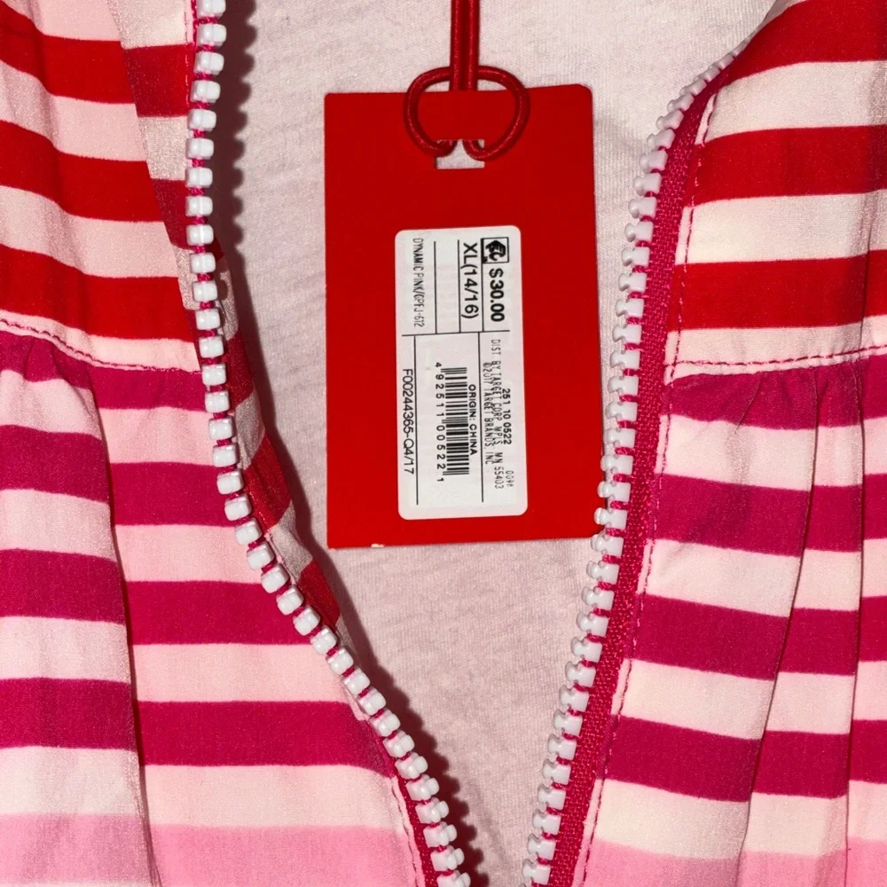 NWT‎ Girls Hunter Striped Jacket in Red and Pink Sz 14/16 (L)